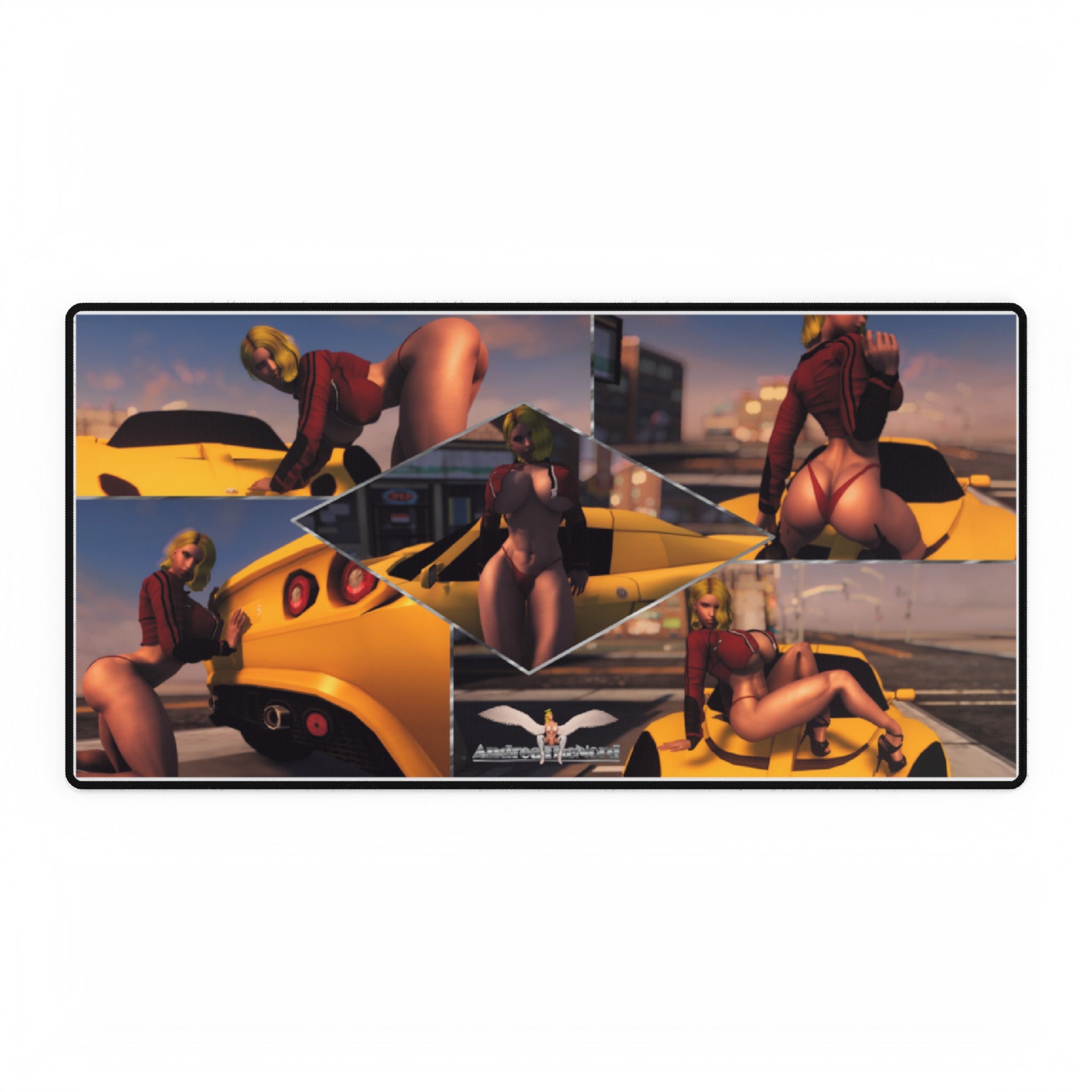 Hot Rod Andrea computer Desk Mat